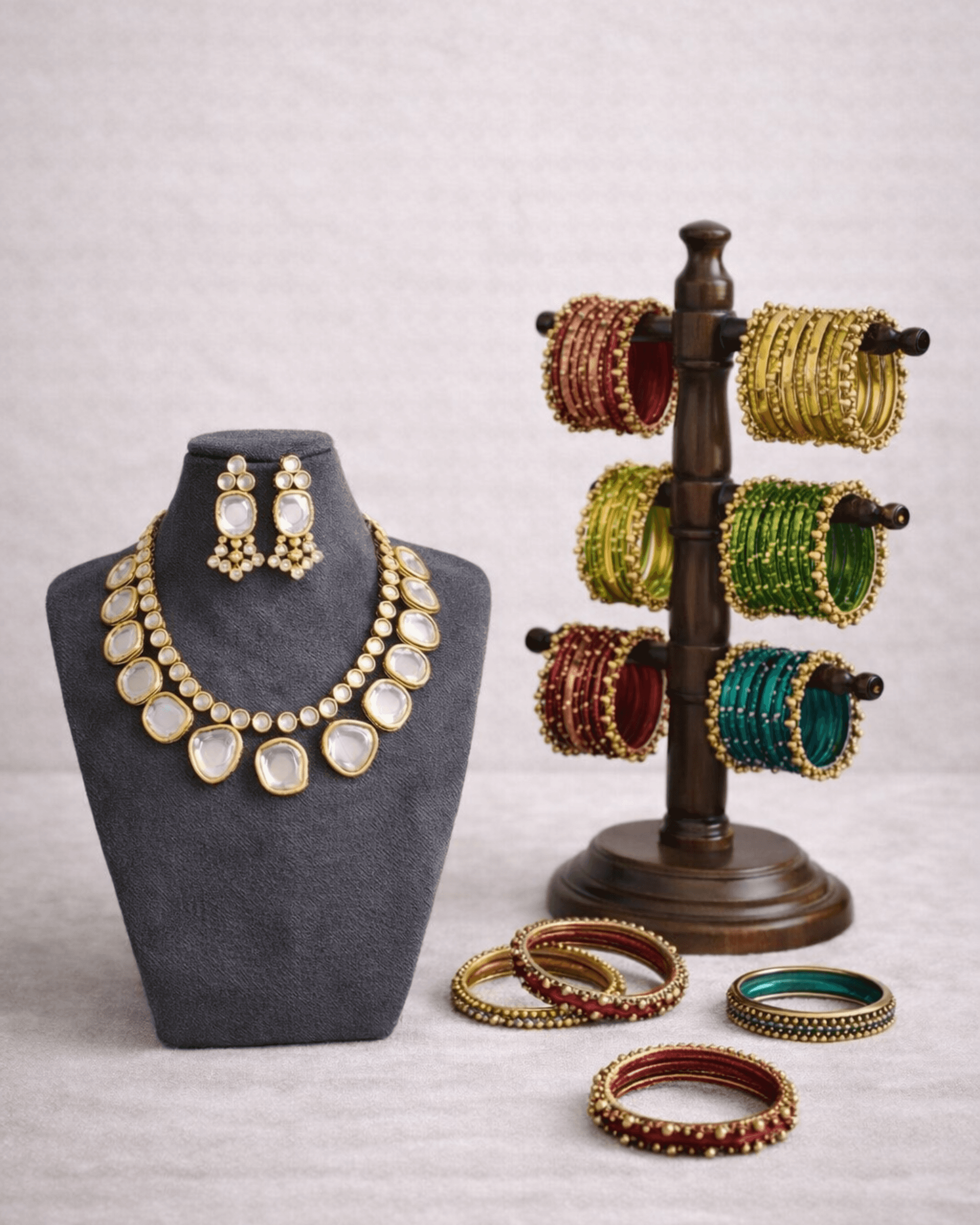 Lacquered Wooden Bangles Set thumbnail 1