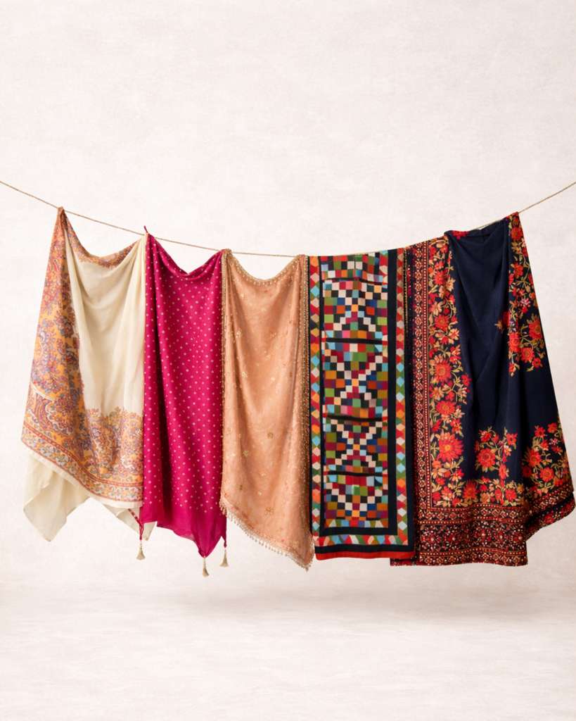 Hand-Embroidered Phulkari Dupatta